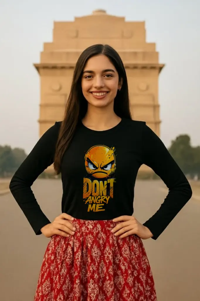 Bold Attitude Graphic Full-Sleeve Tee – Don’t Angry Me Edition