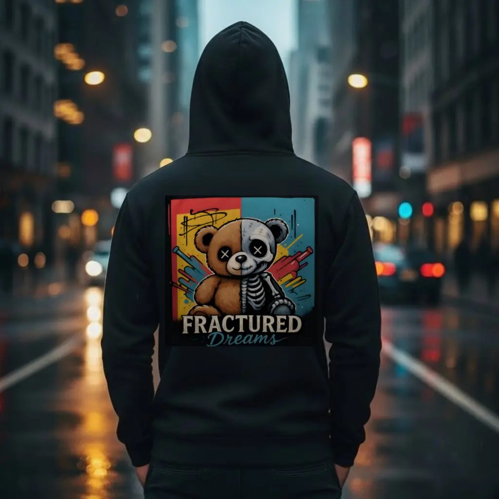 [Tshirt_FS_099191] Fractured Dreams Premium Cotton-Blend Graphic Hoodie (S)