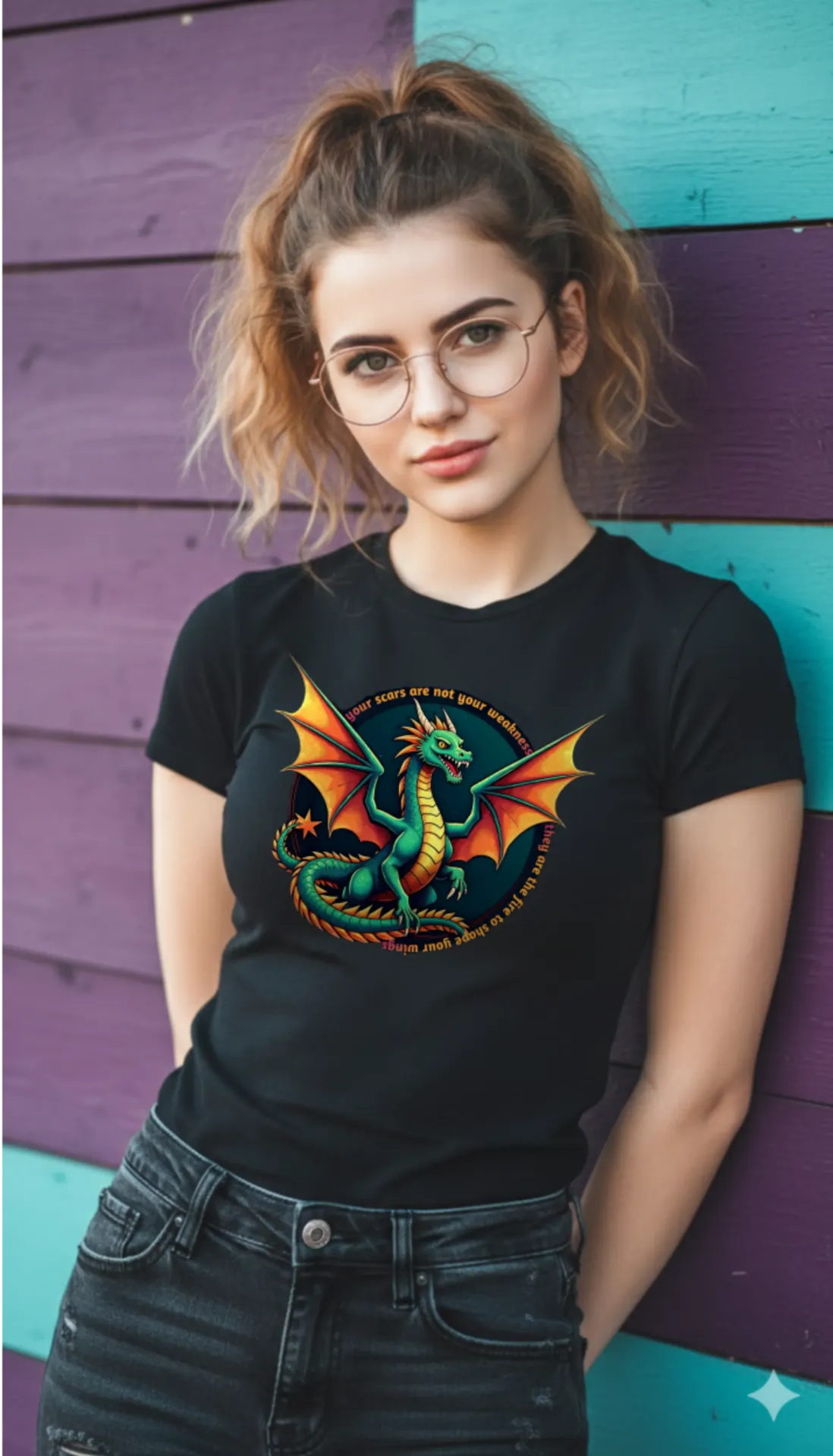 Dragon Strength Black Graphic T-Shirt