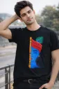 Divine Krishna Art Black Graphic T-Shirt