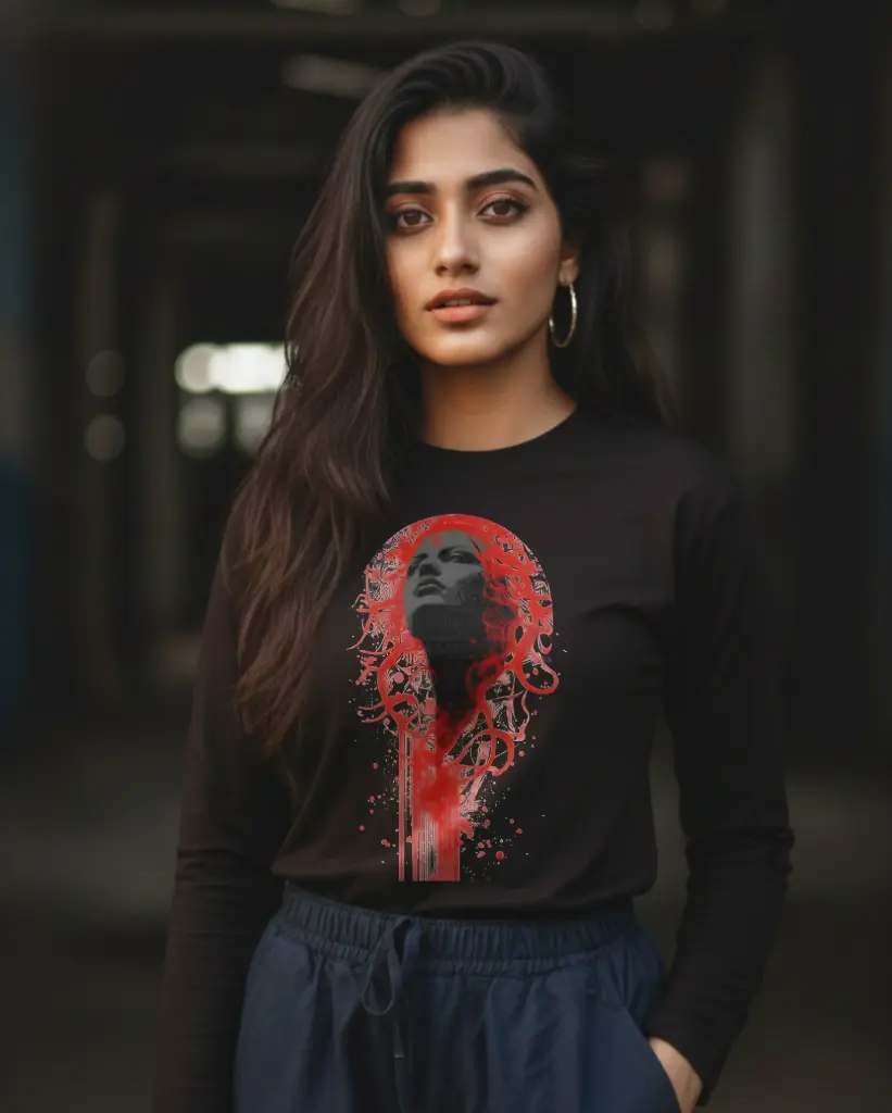 Crimson Muse Artistic Premium Full-Sleeve Pure Cotton T-Shirt