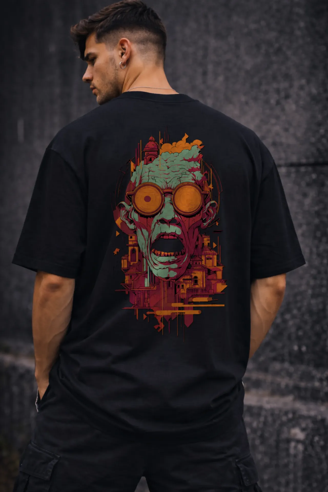 System Overloaded Graphic Oversized T-Shirt for Men & Women – Black | Pure Premium Cotton (XS - 40)