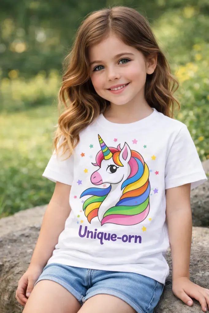 Unicorn Graphic Kids T-Shirt – White | Pure Premium Cotton