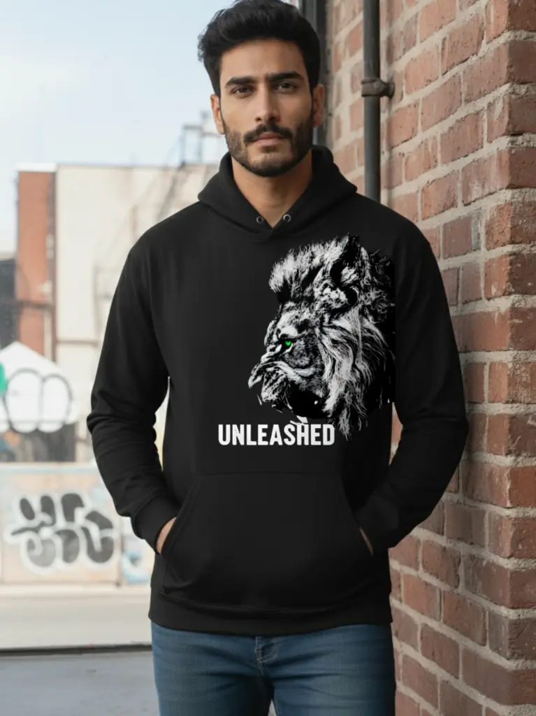 UNLEASHED Fierce Lion Hoodie – Bold Graphic Streetwear