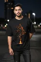 Spiritual Glow Shiva Art Oversized Graphic T-Shirt