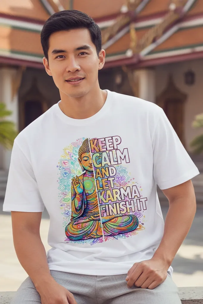 Oversized Graphic T-Shirt with Vibrant Buddha Art